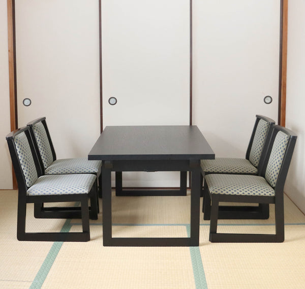 NEW和室用折りたたみテーブル5点セット　和室用テーブル1台120x75x高さ60cm 和室用椅子4脚