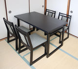 NEW和室用折りたたみテーブル5点セット　ハイタイプ　和室用テーブル1台120x75x高さ70cm 和室用椅子4脚