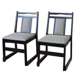 和室用椅子 ハイタイプ　座面までの高さ約42.5cm 格子柄 「2脚セット」積み重ね式