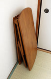 折りたたみフリーテーブル　(棚付き)　センターテーブル　(ブラウン)　幅90x奥行50x高さ50cm