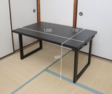 NEW和室用折りたたみテーブル　120x75x高さ60cm　ブラック　完成品