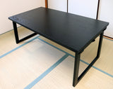NEW和室用折りたたみテーブル　150x80x高さ60cm　ブラック　完成品