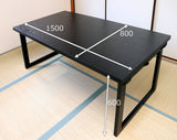 NEW和室用折りたたみテーブル　150x80x高さ60cm　ブラック　完成品