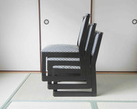 和室用椅子 座面までの高さ約35cm 格子柄 「2脚セット」積み重ね式