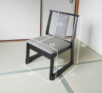 NEW和室用テーブル６点セット　 テーブル(幅150x奥行45x高さ60cmの折り畳み式)X2台　和室用椅子格子柄X4脚