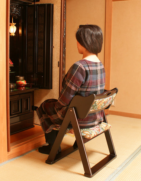和室用椅子 折り畳み式 御仏前にも使える座面高さ約35cmの和風椅子